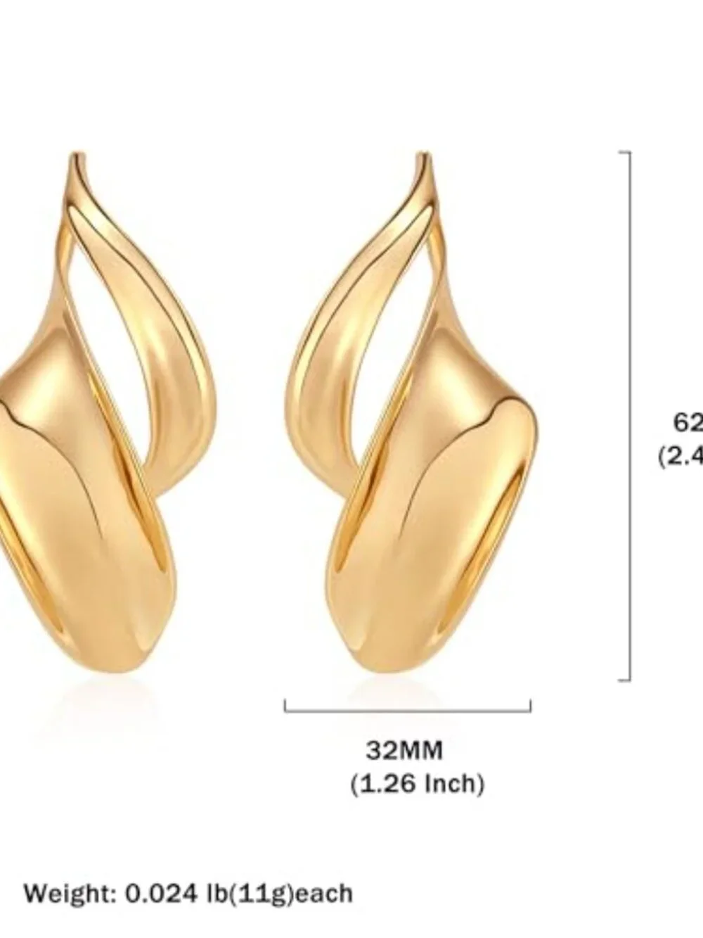 Chunky Gold/Silver Statement Earrings for Women, 14K Gold Plated Big Irregular